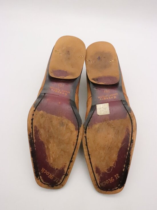 Lounge By Mark Nason U Rock Men\'s Size 10.5 Square Toe Loafers Brown Leather